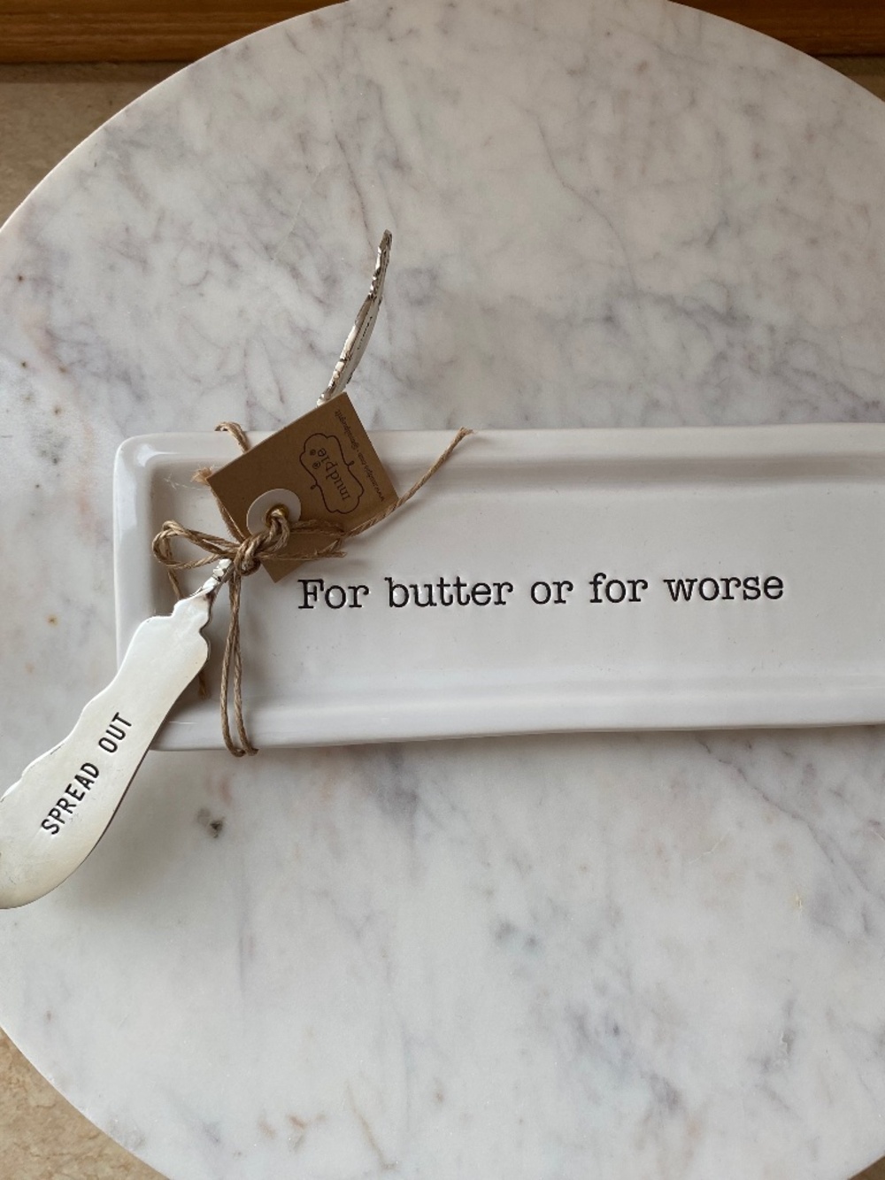 *NWT*  Mud Pie "For Butter or for Worse" butter dish with spreader